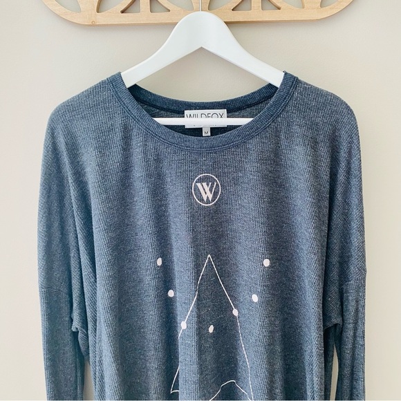 Wildfox Pullover Long Sleeve Top Gray Sz Medium - Picture 2 of 9